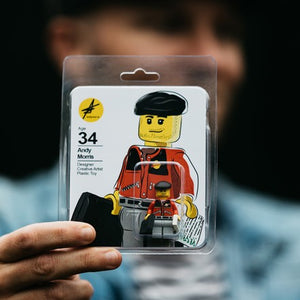 Artist applies for jobs using LEGO minifigure replica as a resumé
