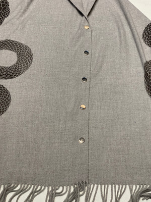 Grey Button Shawl