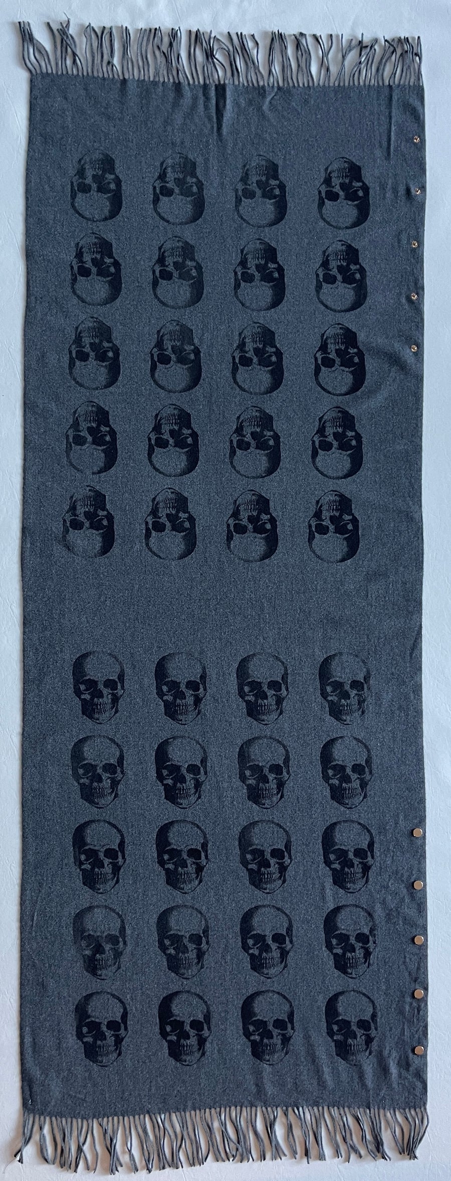 Multiple Skull on Grey Button Shawl